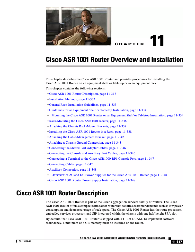 Page 1 de la notice Manuel utilisateur Cisco ASR 1001