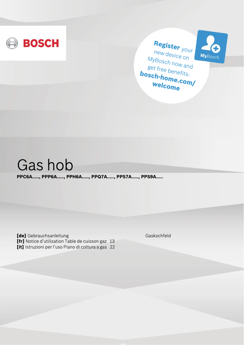 Page 1 de la notice Manuel utilisateur Bosch Serie 6 PPH6A6B20