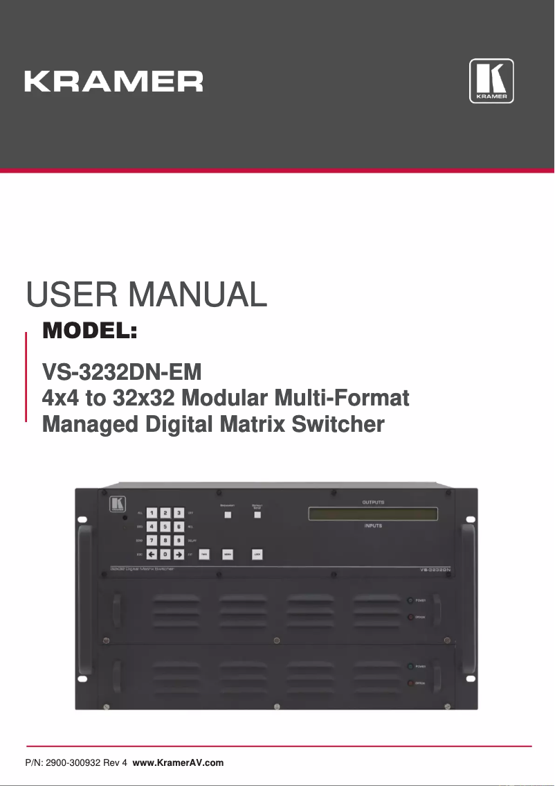 Page n°1 - Manuel utilisateur Kramer VS-3232DN