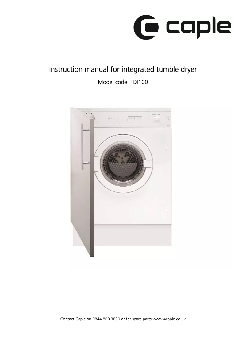 Image de la première page du manuel de l'appareil TDI100