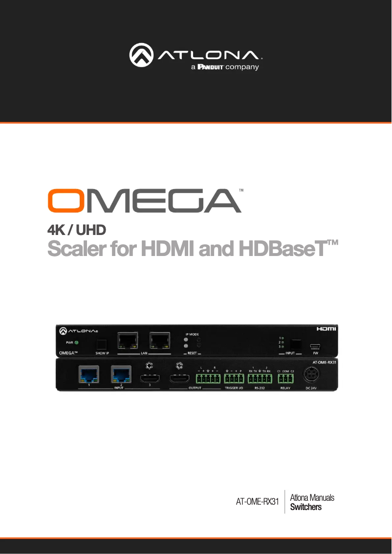 Image de la première page du manuel de l'appareil AT-OME-RX31