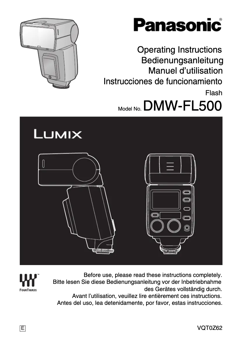 Page n°1 - Manuel utilisateur Panasonic Lumix DMW-FL500E
