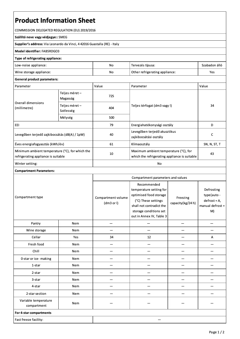 Image de la première page du manuel de l'appareil FAB5RDGO3