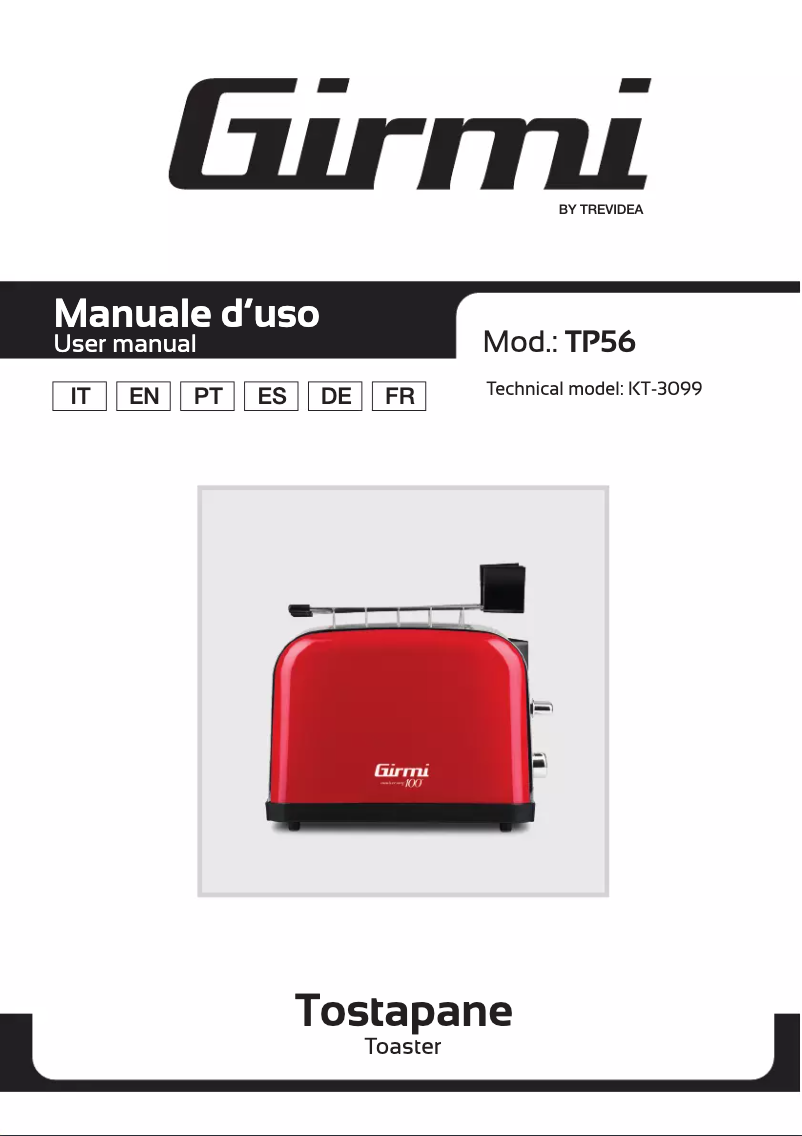 Page 1 de la notice Manuel utilisateur Girmi TP56