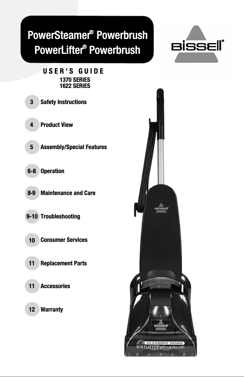 Página 1 del manual Manual de usuario Bissell 1622