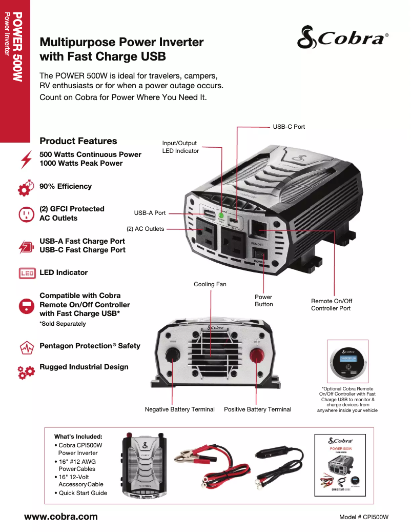 Image de la première page du manuel de l'appareil Power 500W