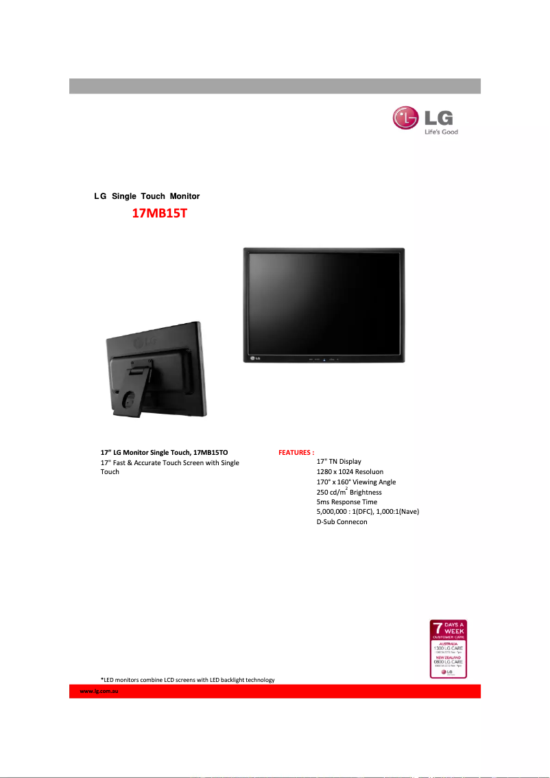 Image de la première page du manuel de l'appareil 17MB15T