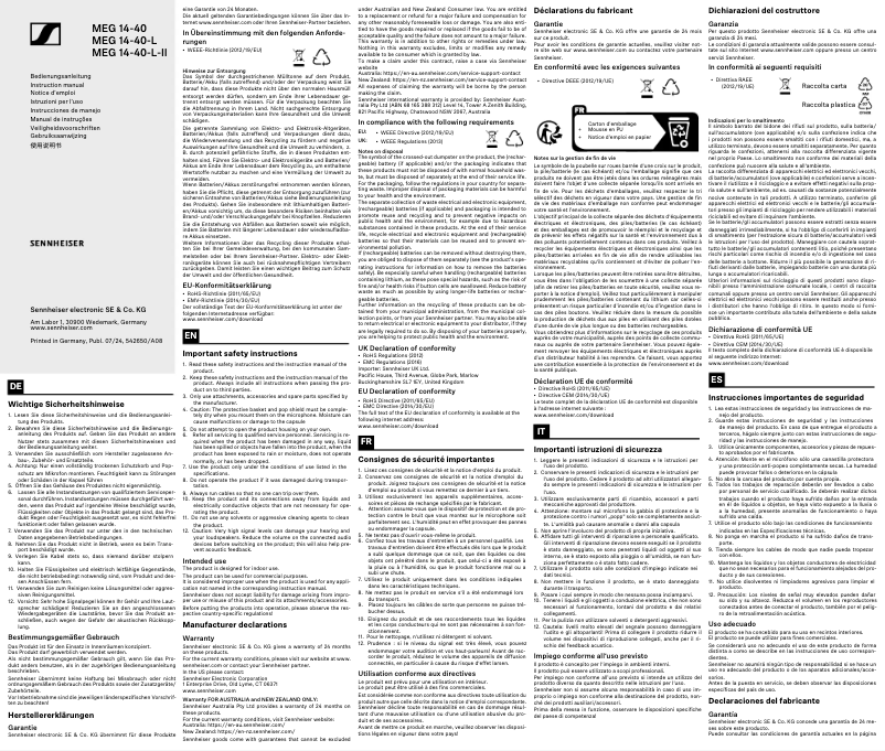 Image de la première page du manuel de l'appareil MEG 14-40 B