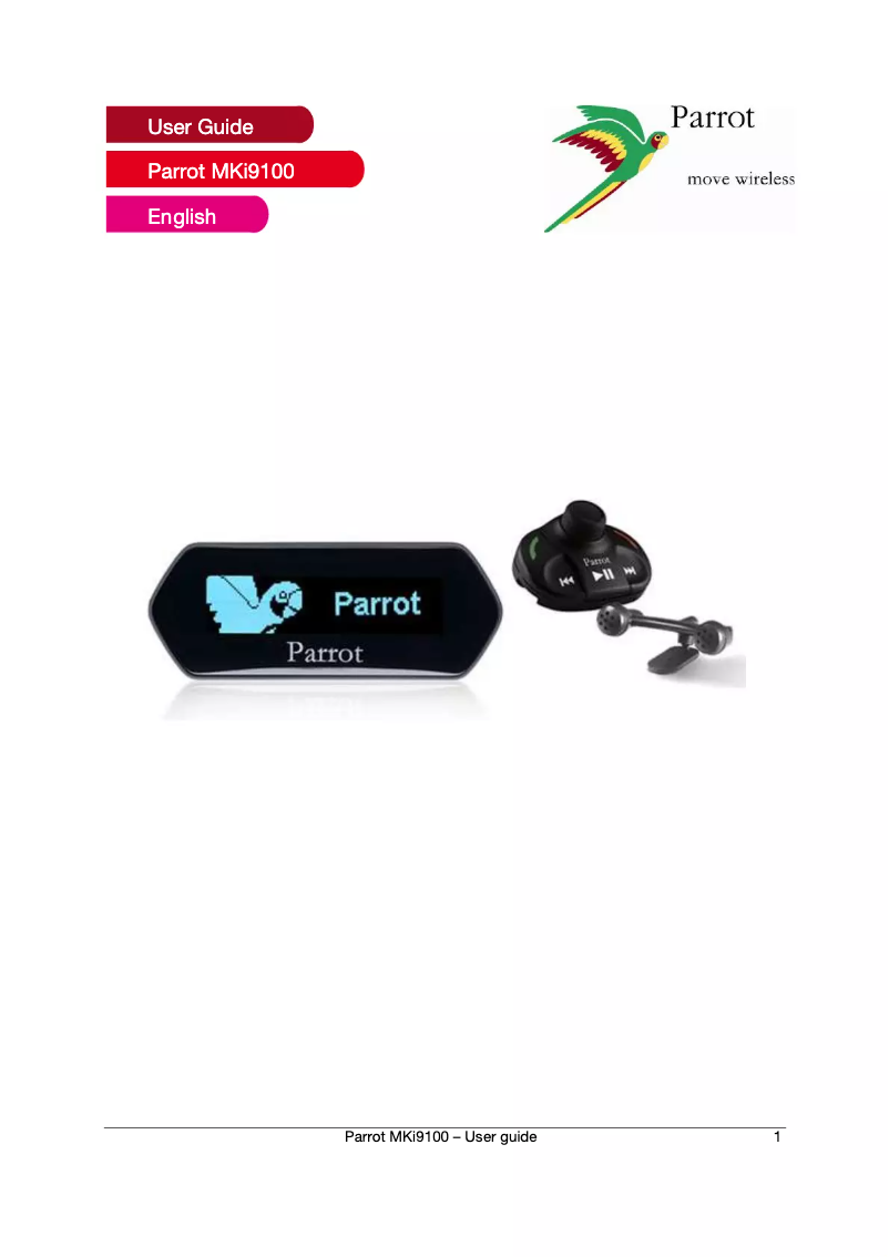 Page 1 de la notice Manuel utilisateur Parrot MKi9100