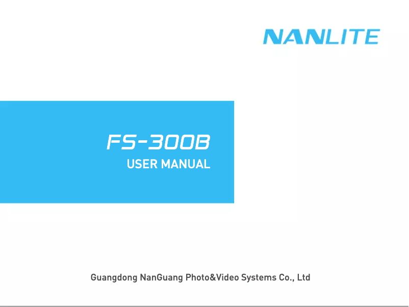 Page 1 de la notice Manuel utilisateur Nanlite FS-300B