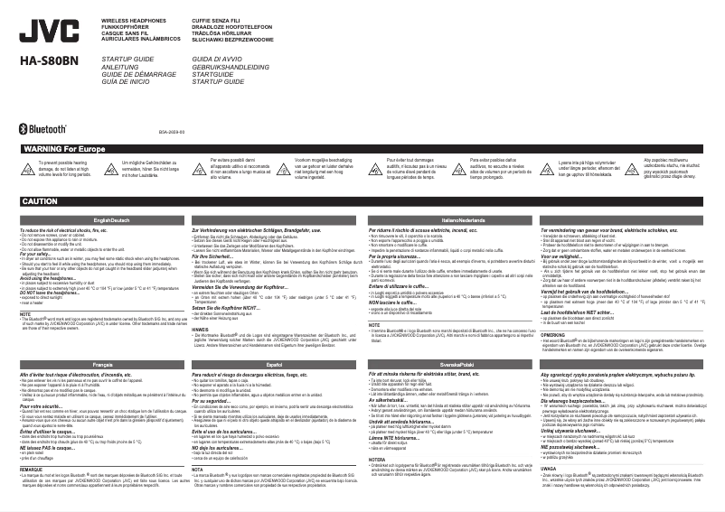 Page n°1 - Manuel utilisateur JVC HA-S80BN