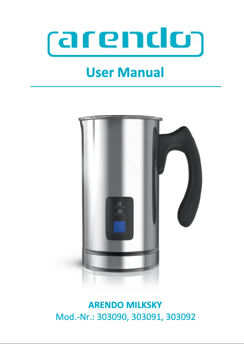 Image de la première page du manuel de l'appareil MILKSKY 303092