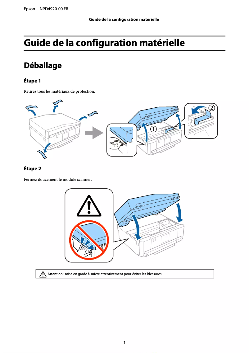 Page n°1 - Guide d'installation Epson XP-810 Expression Premium