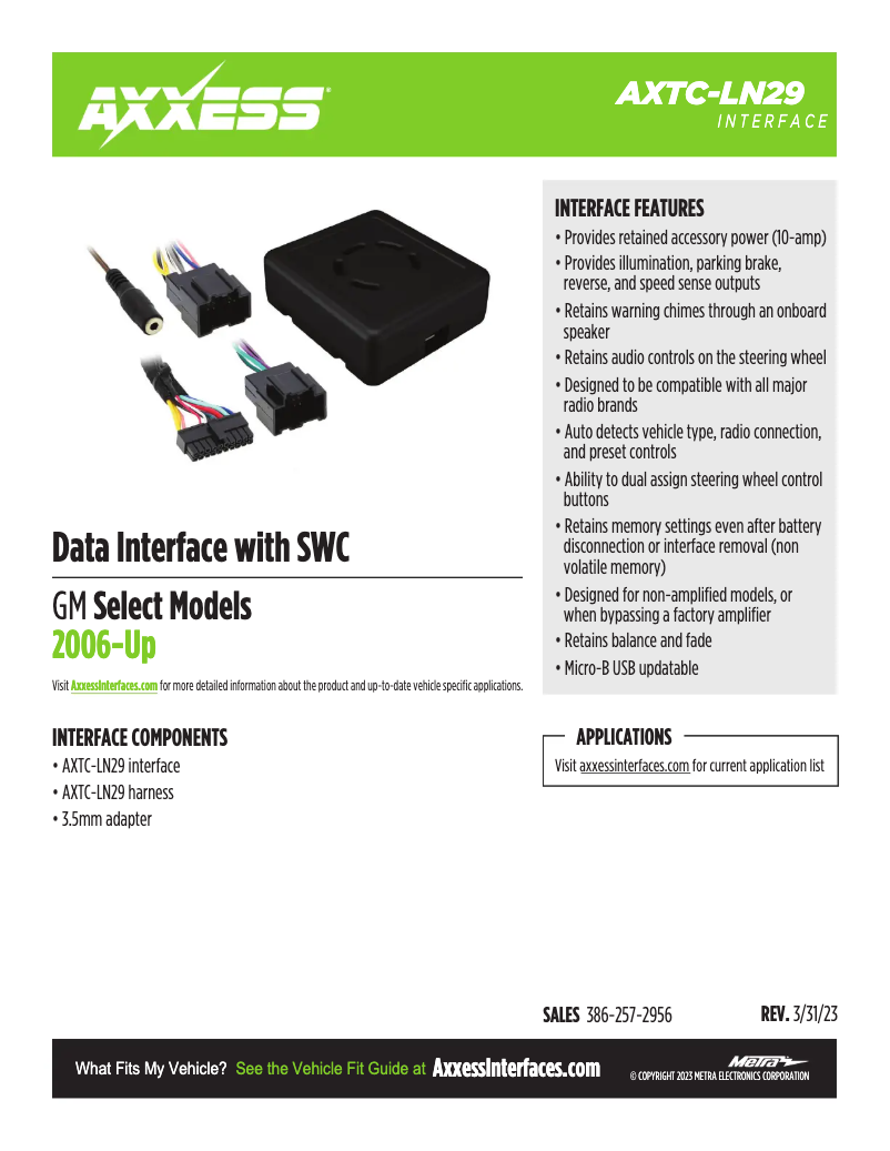 Image de la première page du manuel de l'appareil AXTC-LN29