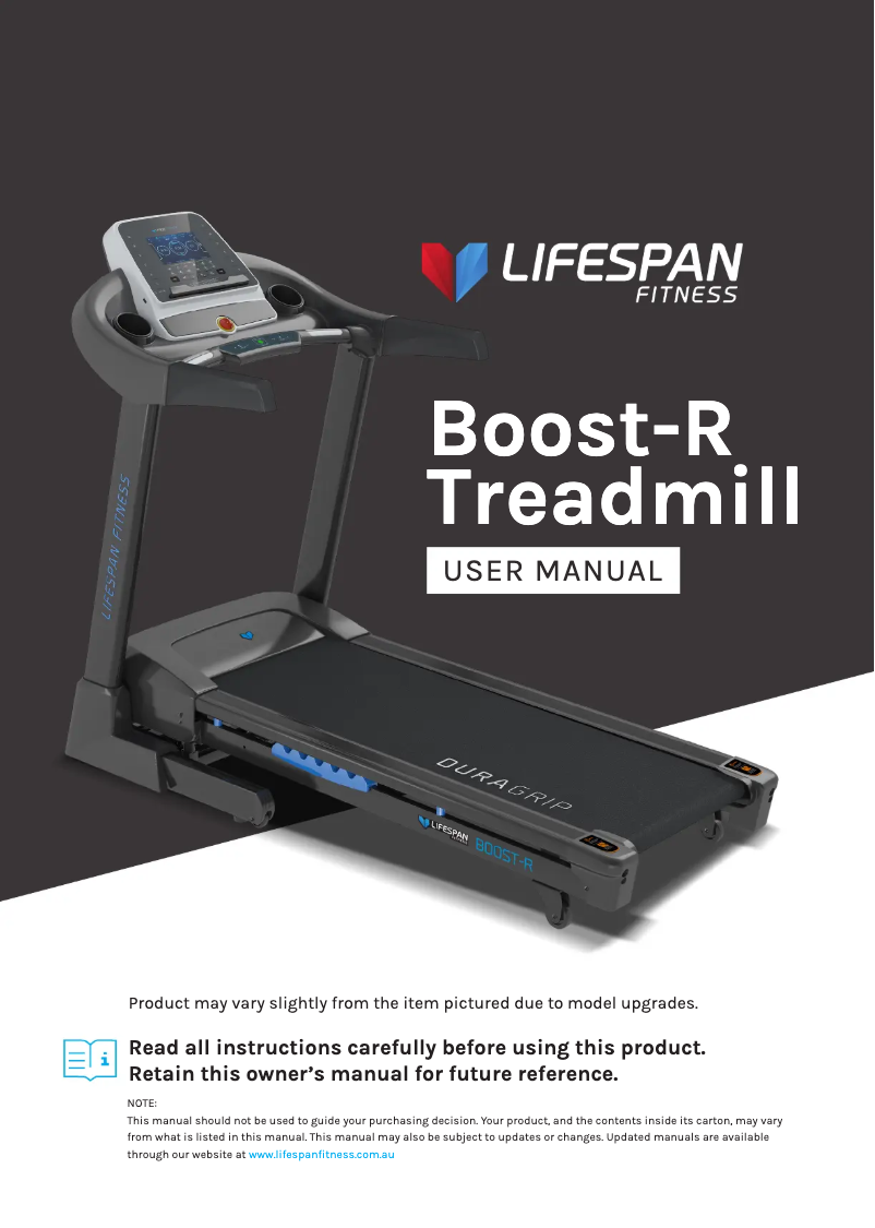 Page n°1 - Manuel utilisateur LifeSpan Boost-R