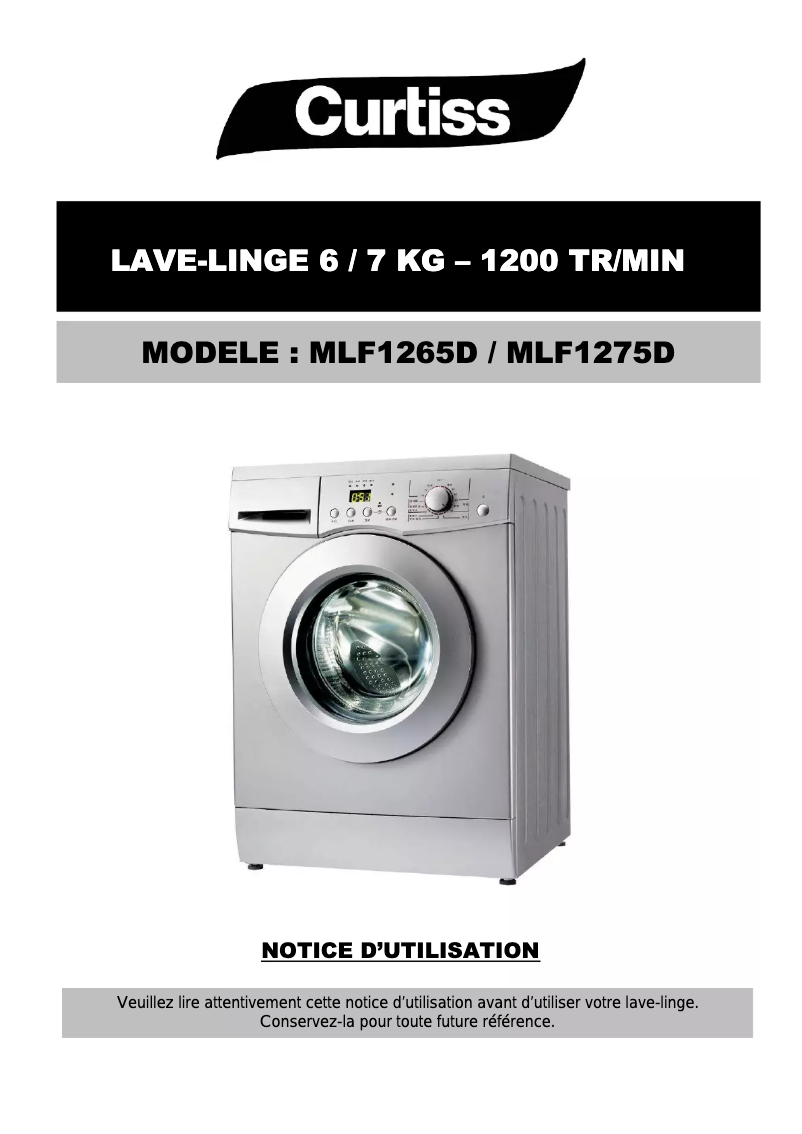 Page n°1 - Manuel utilisateur Curtiss MLF 1275 D