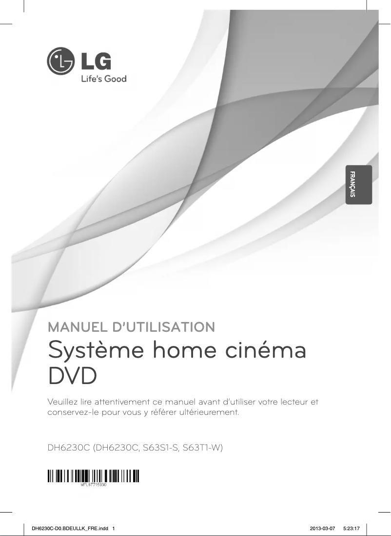 Page n°1 - Manuel utilisateur LG DH6230C