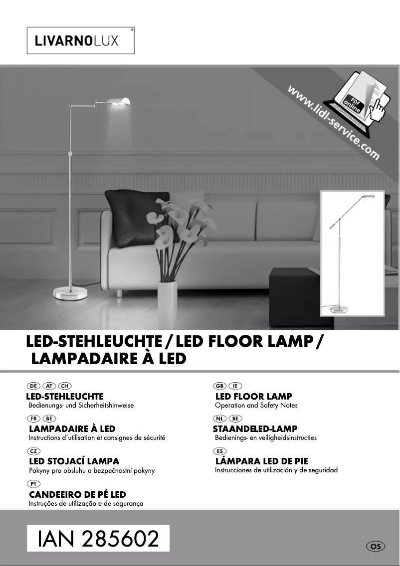 Page 1 de la notice Manuel utilisateur Livarno Lux IAN 285602