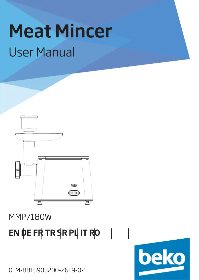Page 1 de la notice Manuel utilisateur Beko MMP7180W