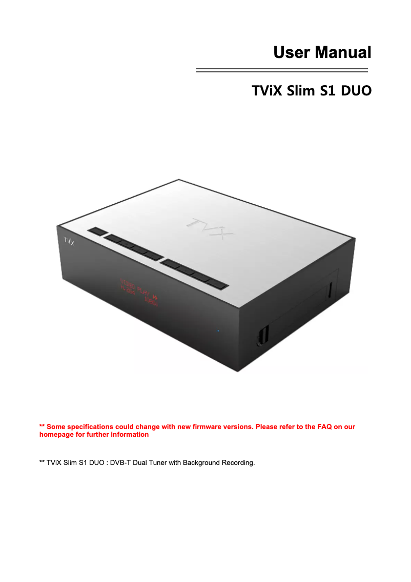 Page n°1 - Manuel utilisateur Dvico Slim S1 Duo