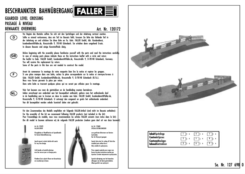 Page 1 de la notice Manuel utilisateur Faller 120172