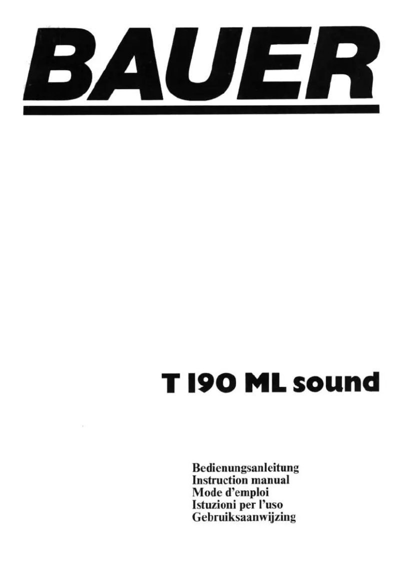 Page 1 de la notice Manuel utilisateur Bauer T190 ML Sound