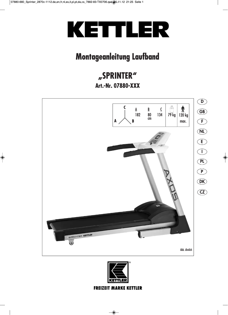 Page n°1 - Manuel utilisateur Kettler Sprinter