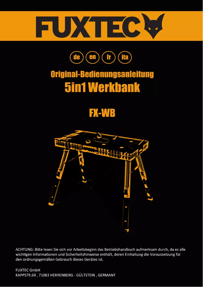 Image de la première page du manuel de l'appareil FX-WB