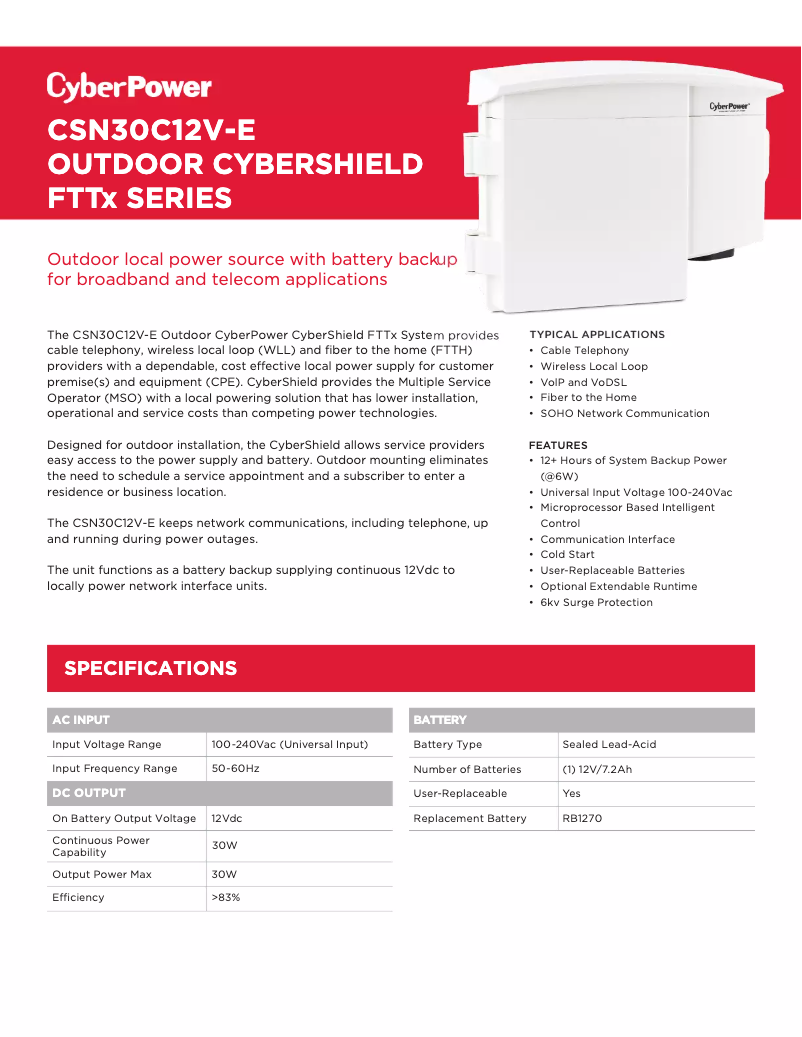 Image de la première page du manuel de l'appareil CSN30C12V-E