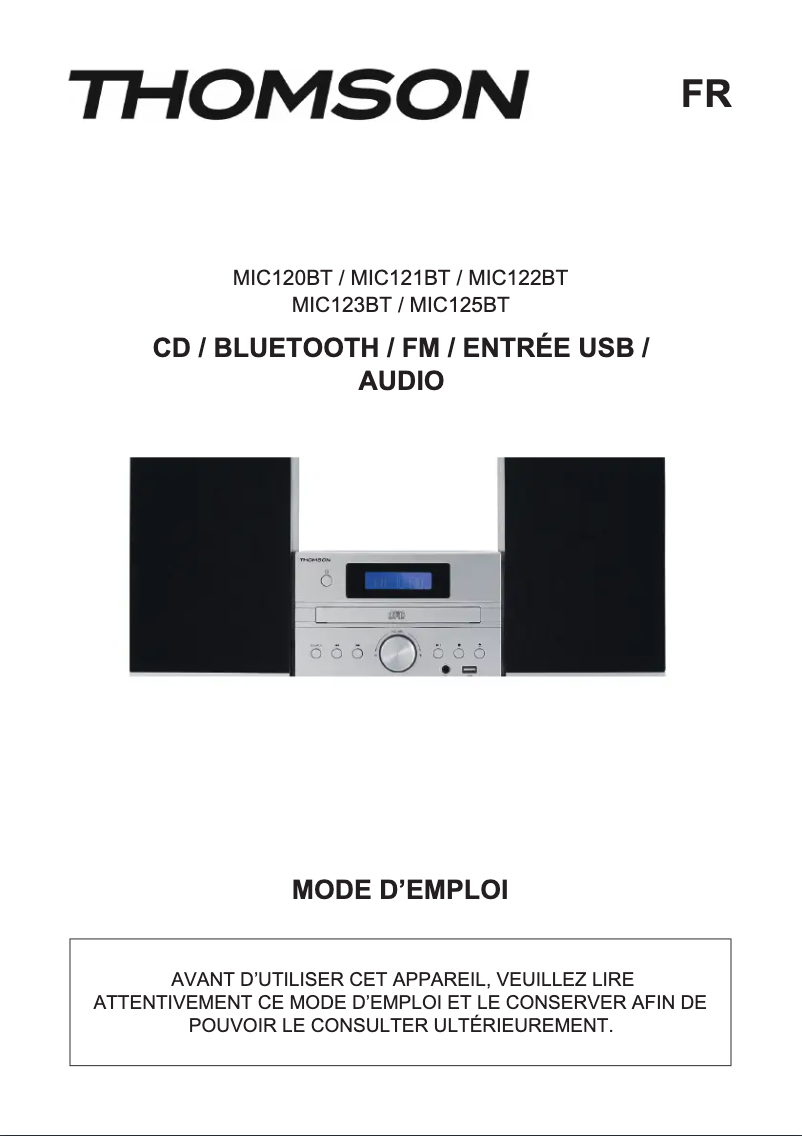 Page n°1 - Manuel utilisateur Thomson MIC120BT
