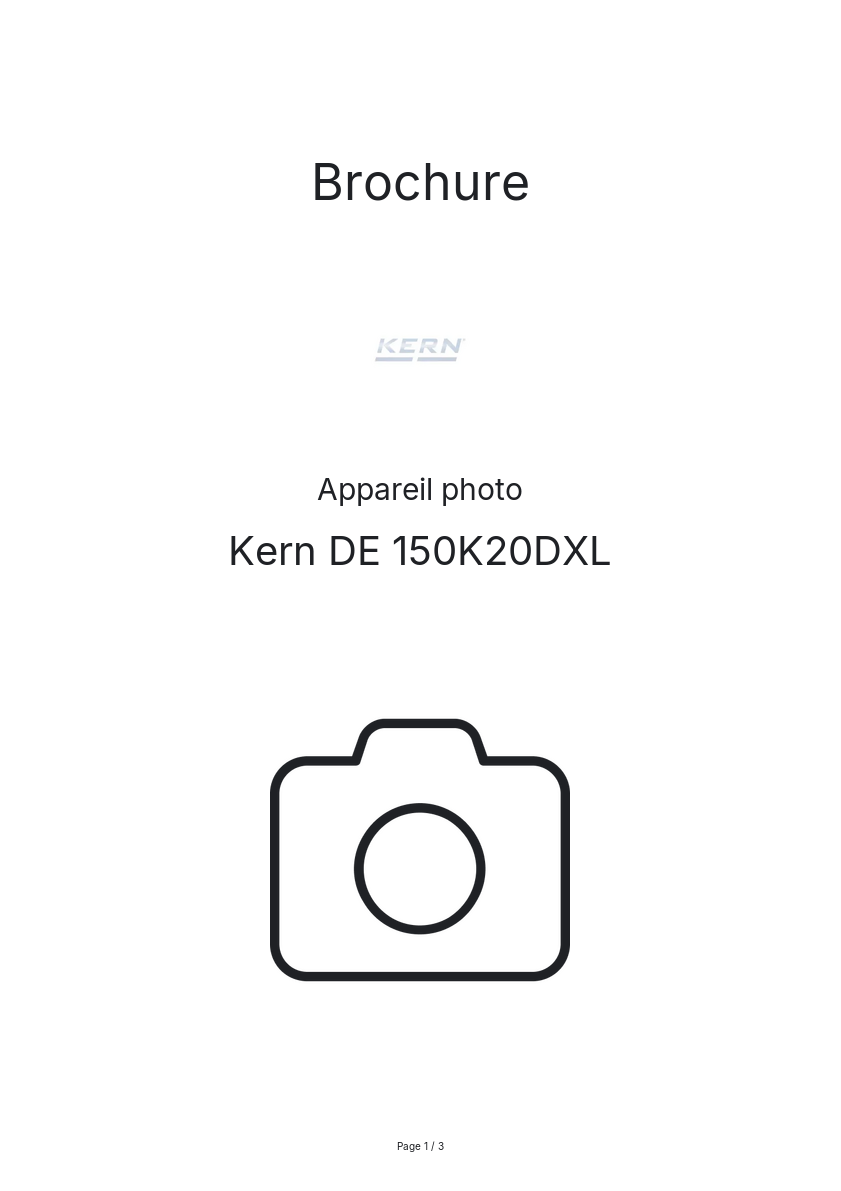 Page n°1 - Brochure Kern DE 150K20DXL