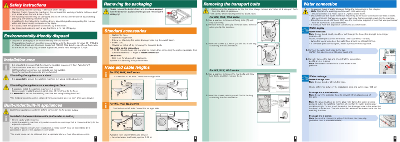 Page 1 de la notice Guide d'installation Siemens WS12X161BY