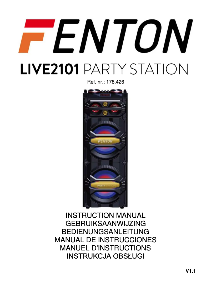 Page 1 de la notice Manuel utilisateur Fenton LIVE2101