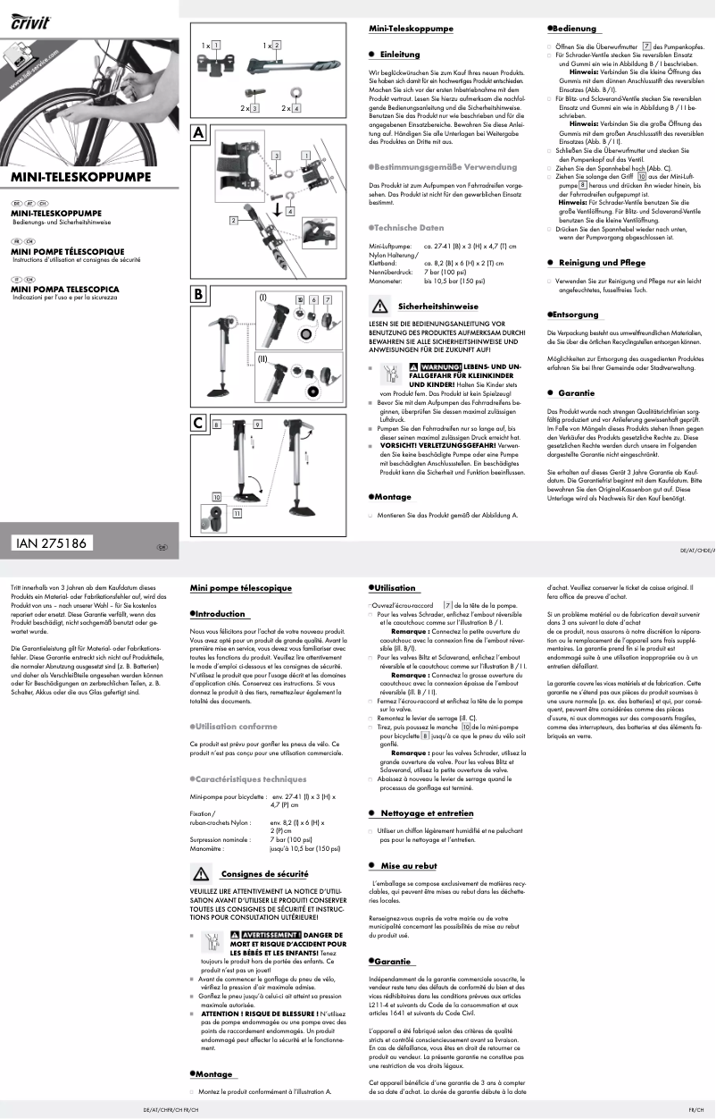 Page n°1 - Manuel utilisateur Crivit HG00937