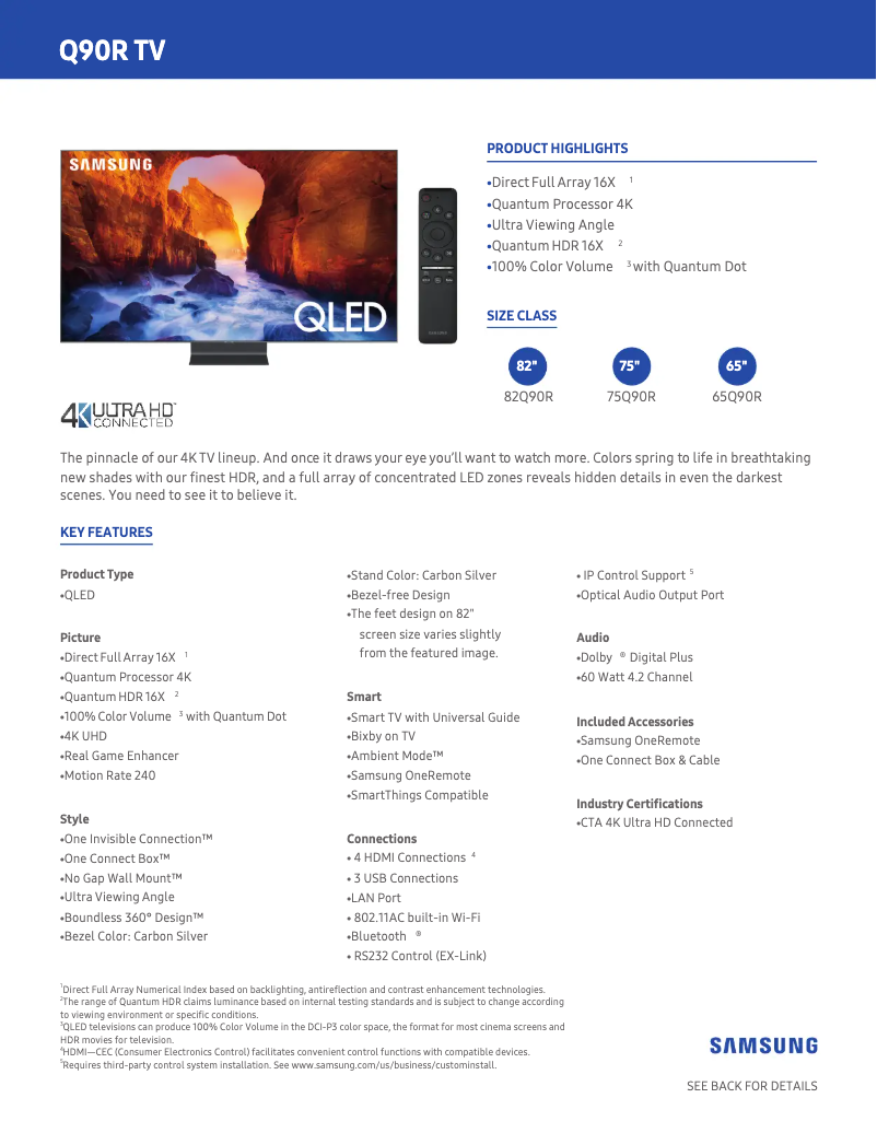 Image de la première page du manuel de l'appareil QN75Q90RAFXZA