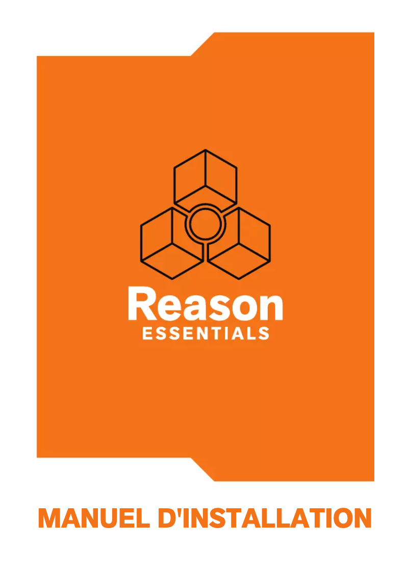 Page 1 de la notice Guide d'installation Propellerhead Reason Essentials 8.1