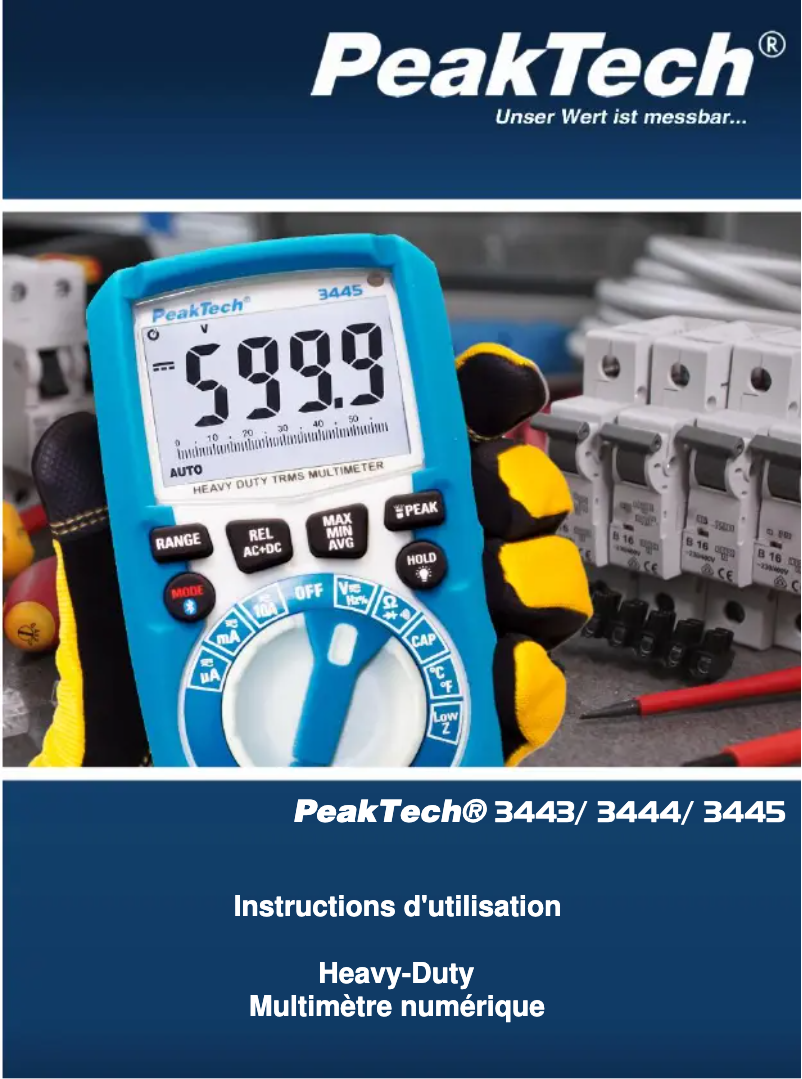 Page 1 de la notice Manuel utilisateur PeakTech 3443