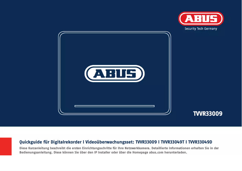 Page n°1 - Manuel utilisateur Abus TVVR33009