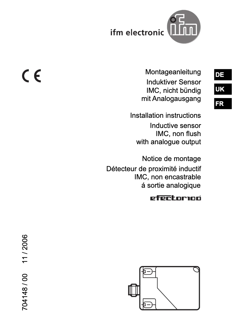 Page 1 de la notice Manuel utilisateur IFM IM5141