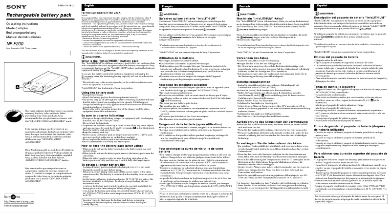 Página 1 del manual Manual de usuario Sony NP-F200