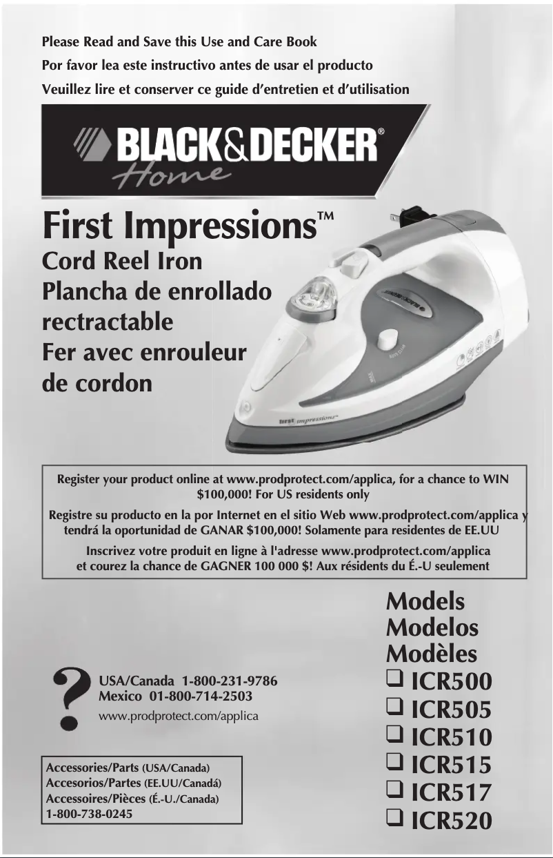 Page n°1 - Manuel utilisateur Black & Decker ICR510