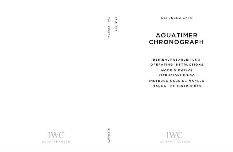 Page n°1 - Manuel utilisateur IWC Aquatimer Chronograph 3768