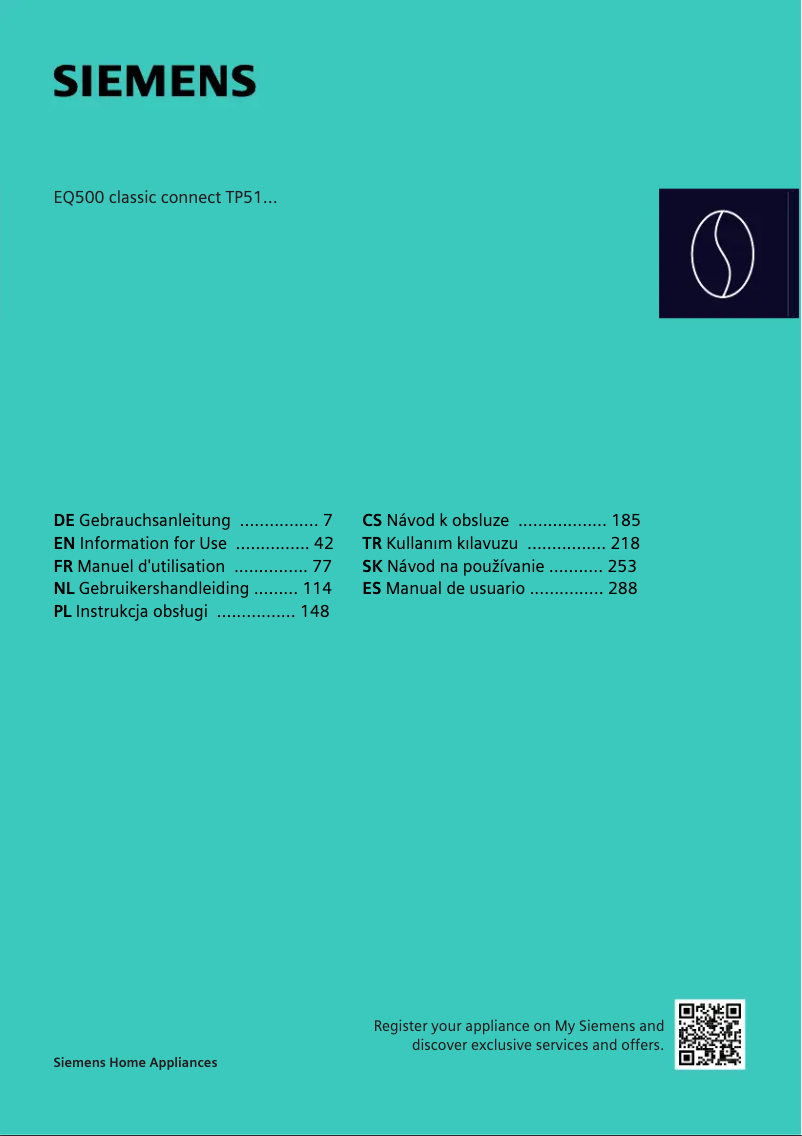 Page 1 de la notice Manuel utilisateur Siemens TP516RX3