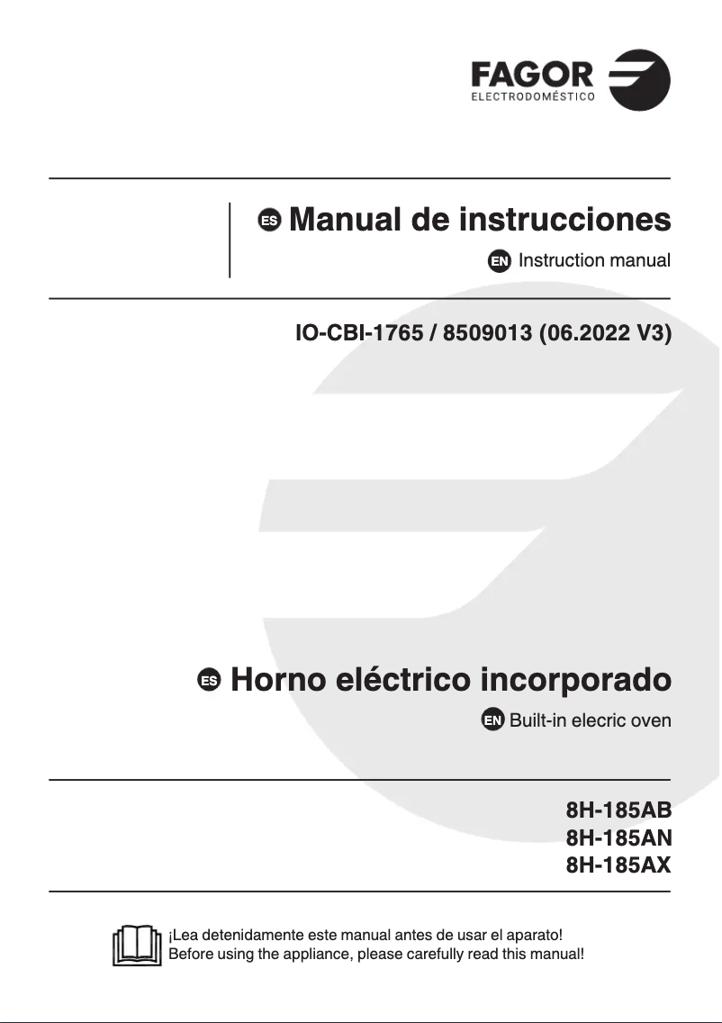 Image de la première page du manuel de l'appareil 8H-185AN