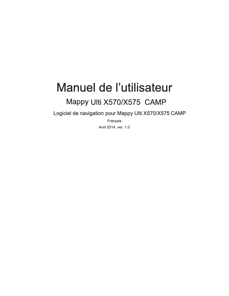 Page 1 de la notice Manuel utilisateur Mappy Ultix 575 Camp