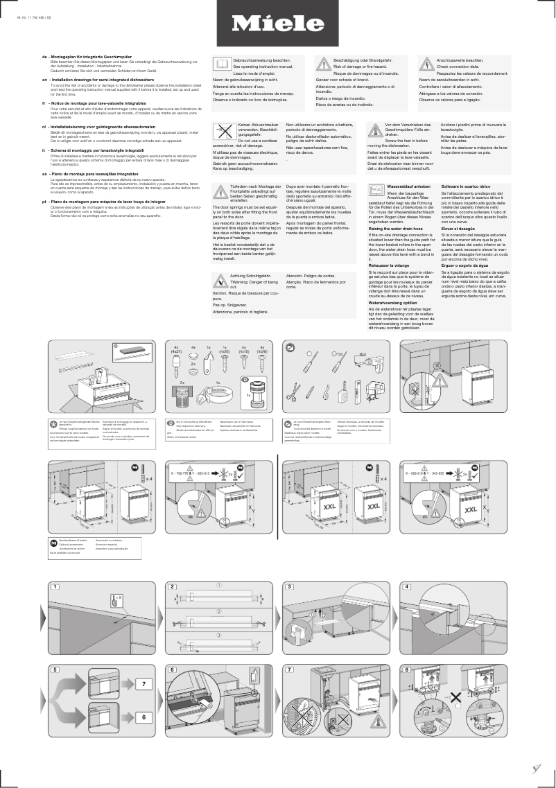 Page n°1 - Instructions / montage Miele PFD 101 i