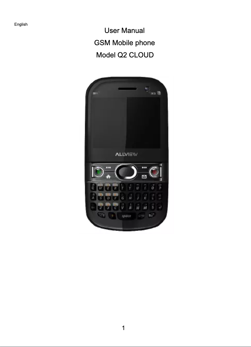Page 1 de la notice Manuel utilisateur Allview Q2 Cloud