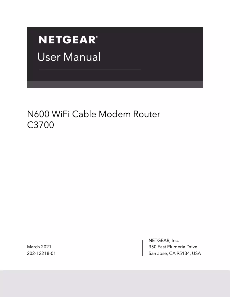Page 1 de la notice Manuel utilisateur Netgear C3700