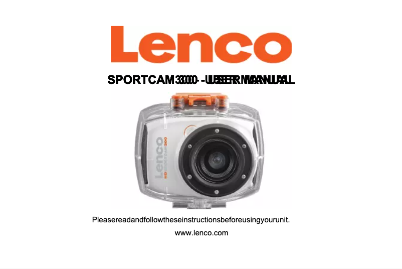 Page n°1 - Manuel utilisateur Lenco Sportcam-300