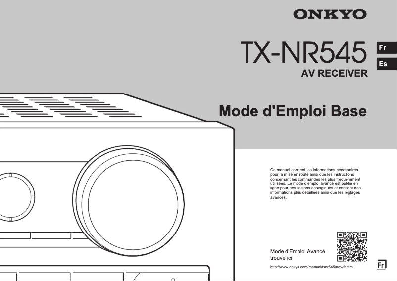 Page 1 de la notice Manuel utilisateur Onkyo TX-NR575 (S)
